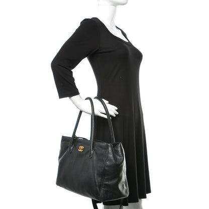 Chanel Calfskin Cerf Shopper Tote Black 3 of 10