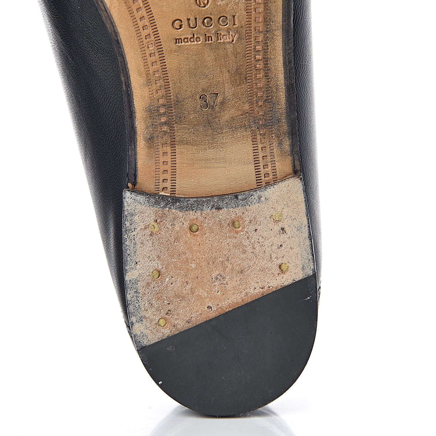 Gucci Lambskin Womens Brixton Horsebit Loafers 37 Black 16 of 16
