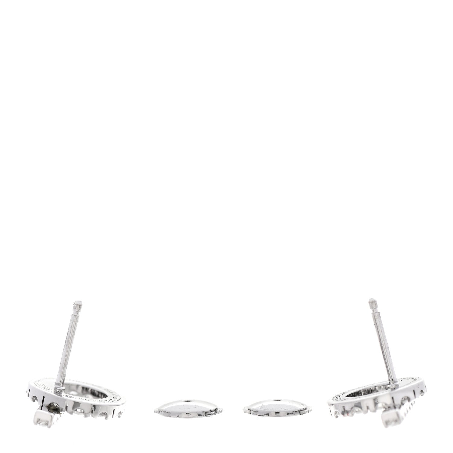 Hermes 18K White Gold Diamond Finesse Earrings 3 of 6