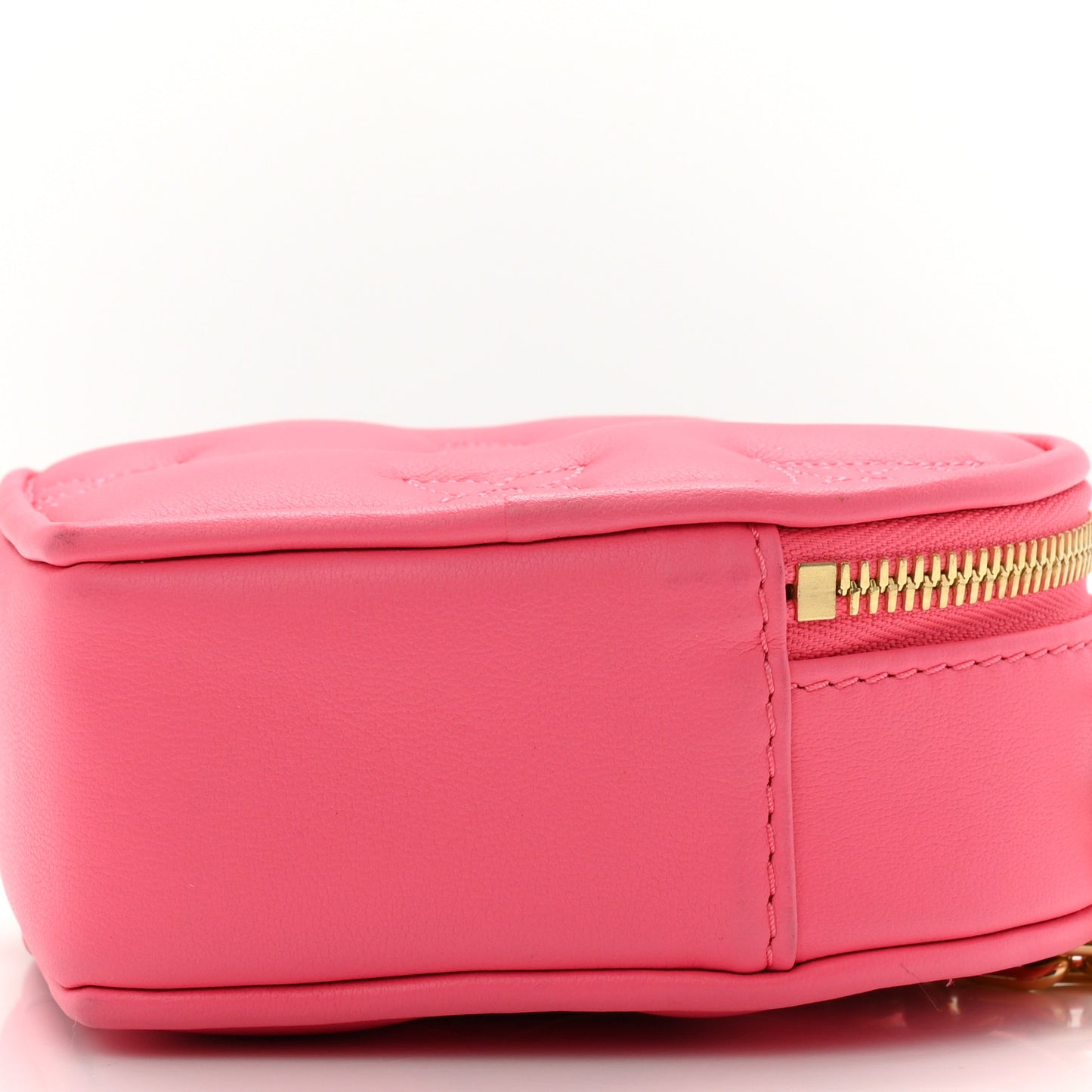 Calfskin Embroidered Monogram Pop My Heart Bag Pouch Dragon Fruit Pink