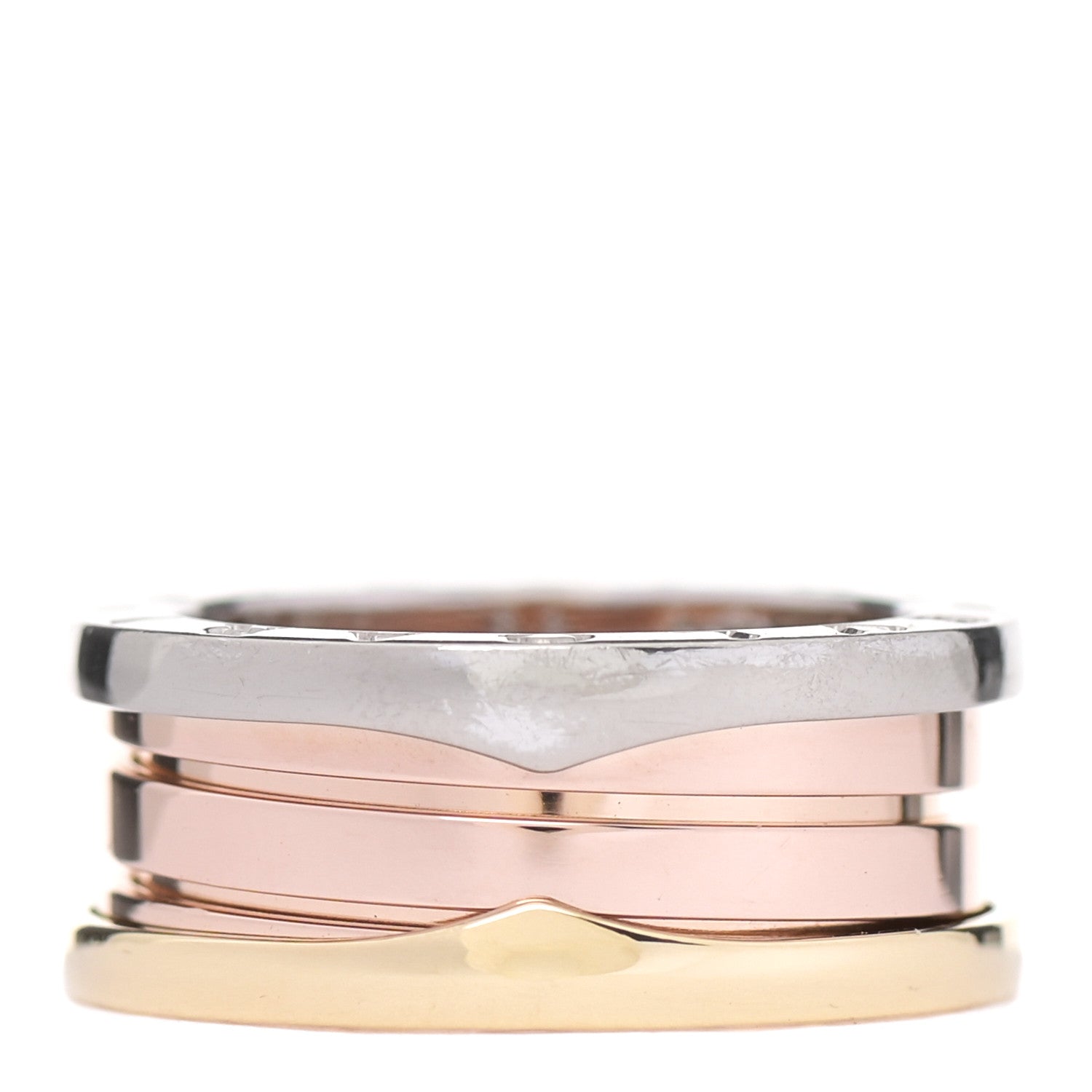 Bulgari 18K Rose White Yellow Gold B.Zero1 Three-Band Ring 52 6 1 of 6