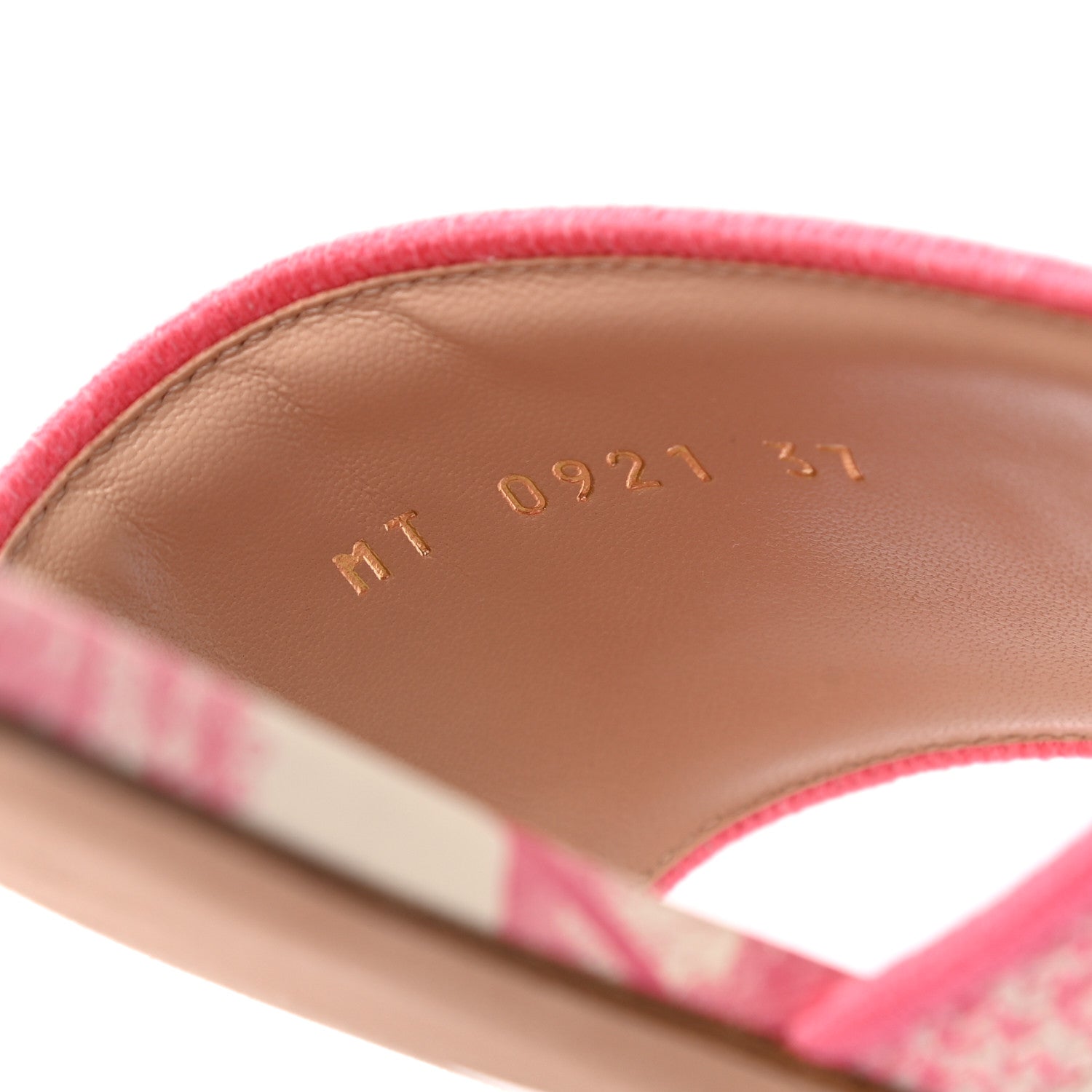 Christian Dior Canvas Toile de Jouy Embroidered Dway Flat Slide Sandals 37 Off White Pink 8 of 9