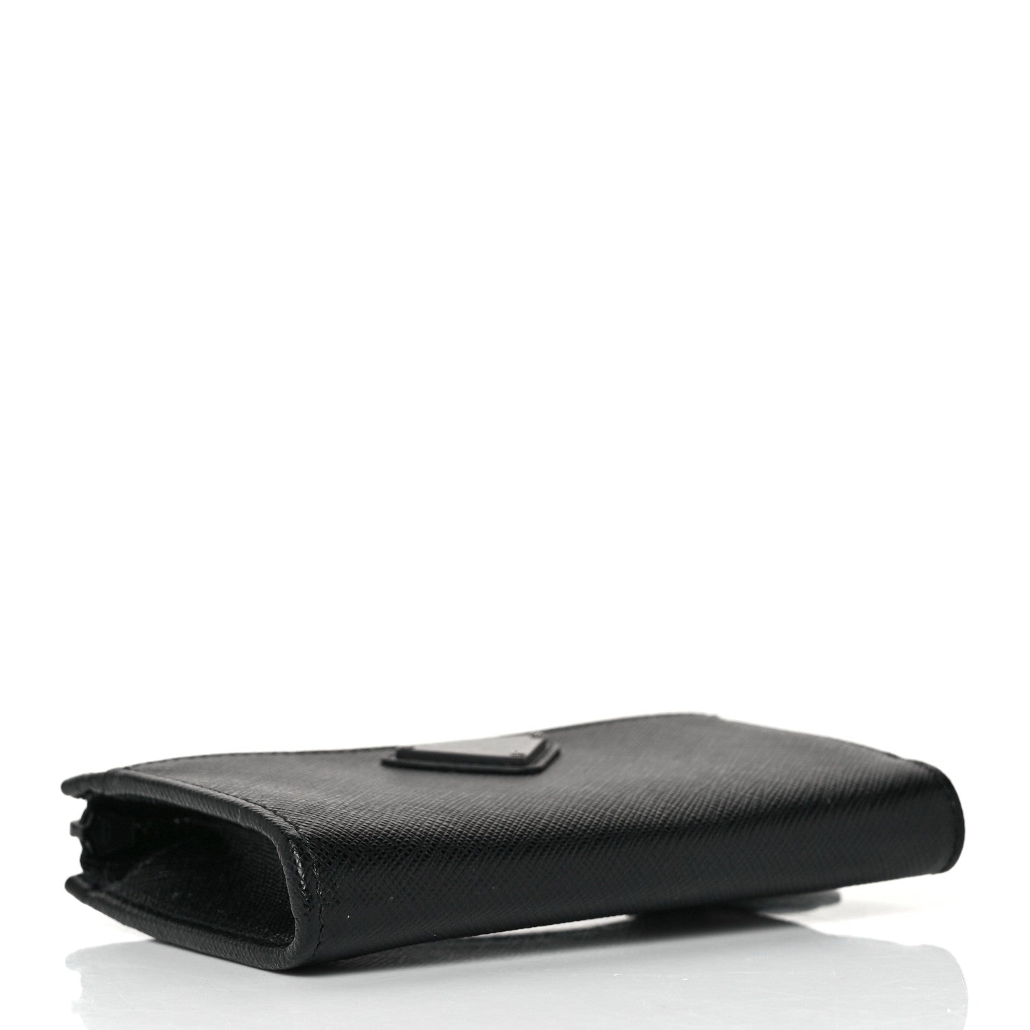 Prada Saffiano Triangle Zip Around Keychain Black 5 of 9