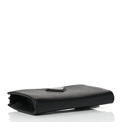 Prada Saffiano Triangle Zip Around Keychain Black 5 of 9