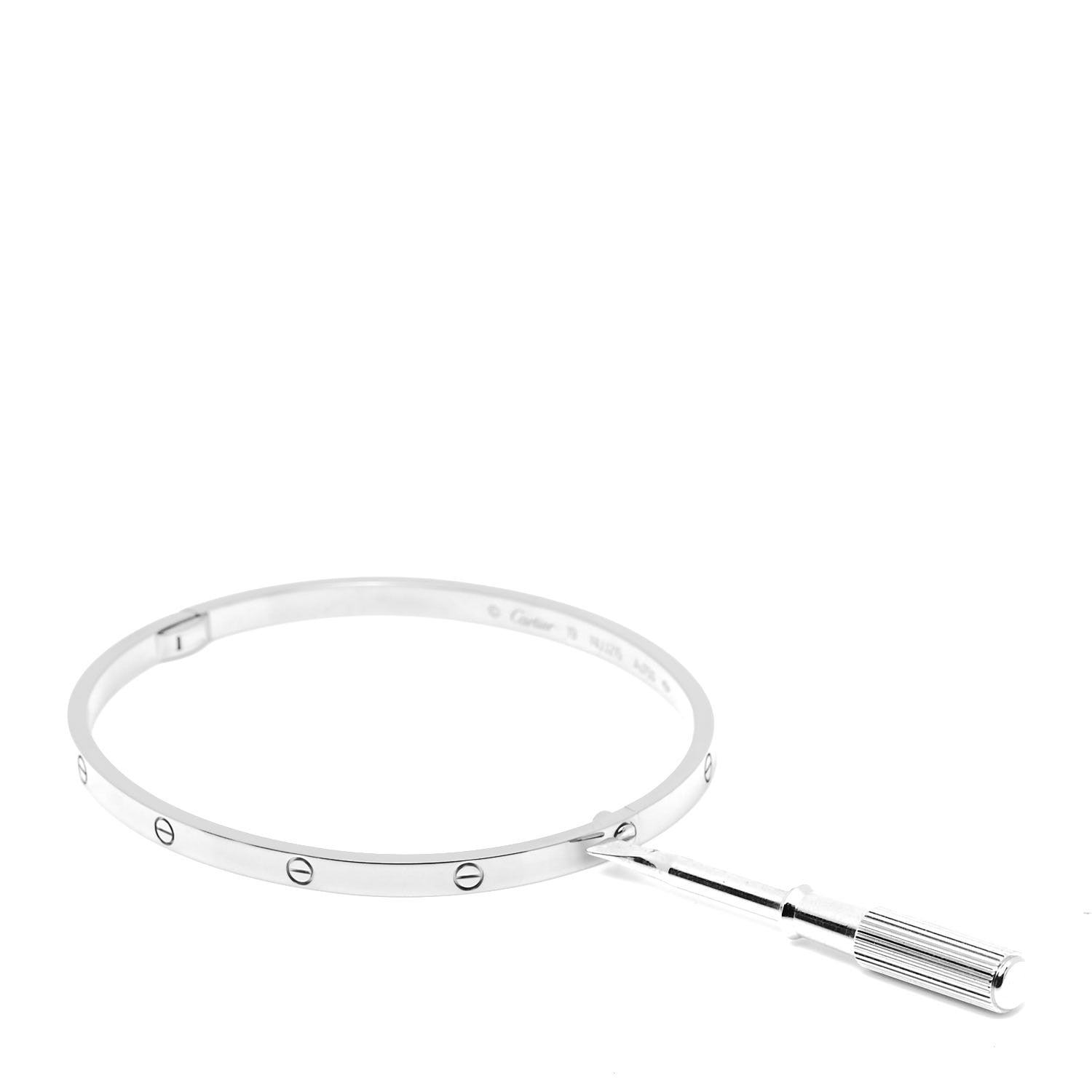 Cartier 18K White Gold Small LOVE Bracelet 19 5 of 5