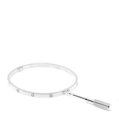 Cartier 18K White Gold Small LOVE Bracelet 19 5 of 5
