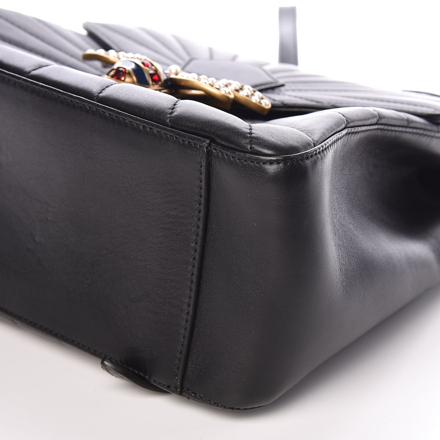 Calfskin Bamboo Trapuntata Queen Margaret Backpack Black