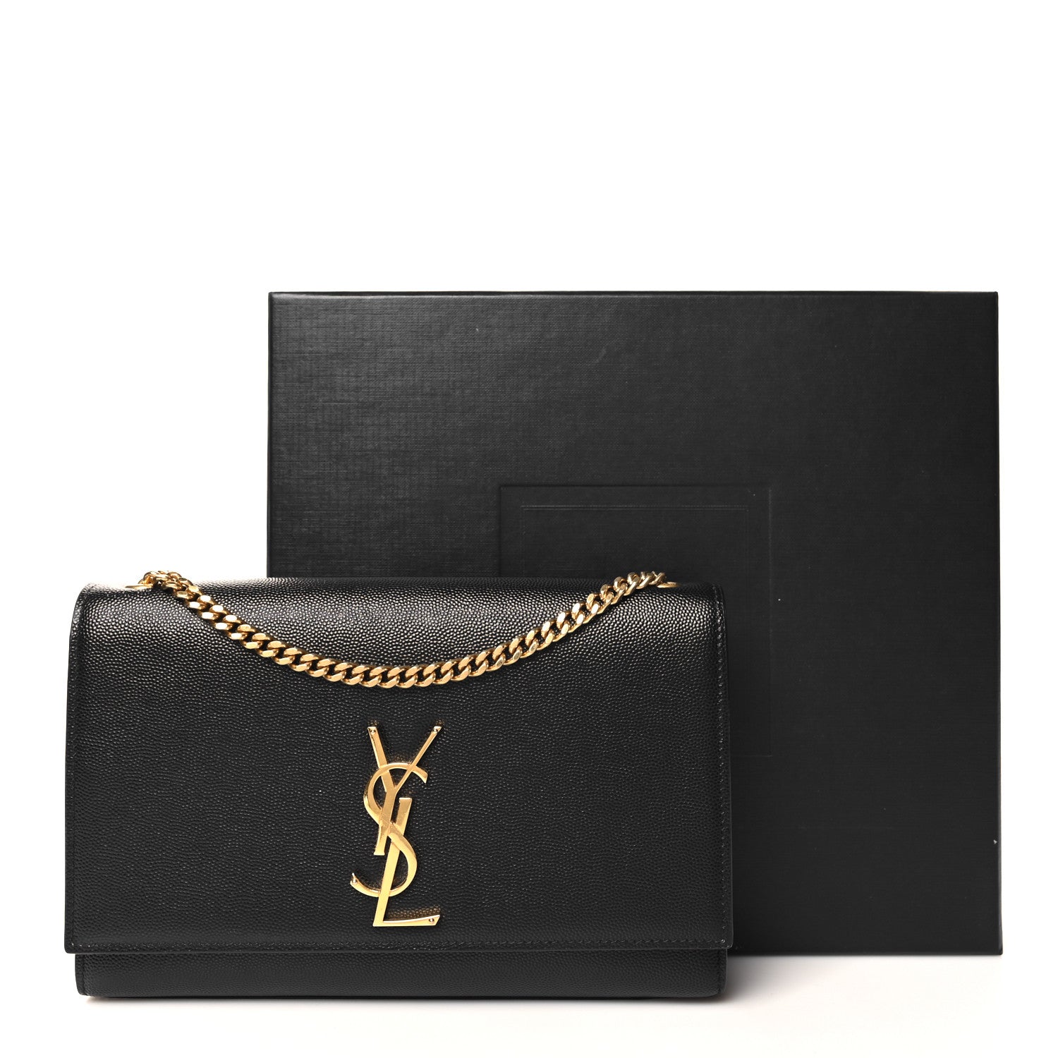 Saint Laurent Grain De Poudre Medium Classic Monogram Kate Satchel Black 12 of 12