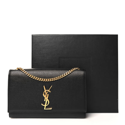 Saint Laurent Grain De Poudre Medium Classic Monogram Kate Satchel Black 12 of 12