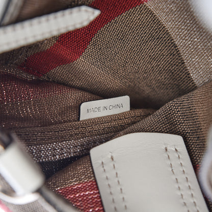 Burberry Canvas Mega Check Medium Tottenham Brit Tote White 7 of 7