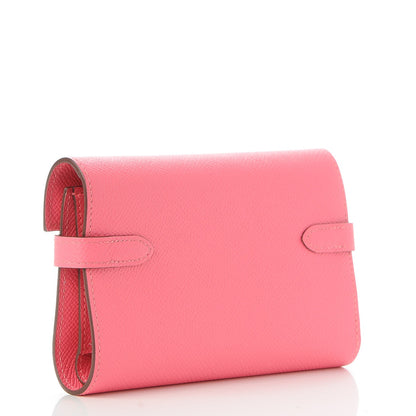 Hermes Epsom Kelly Medium Wallet Rose Azalee 3 of 8