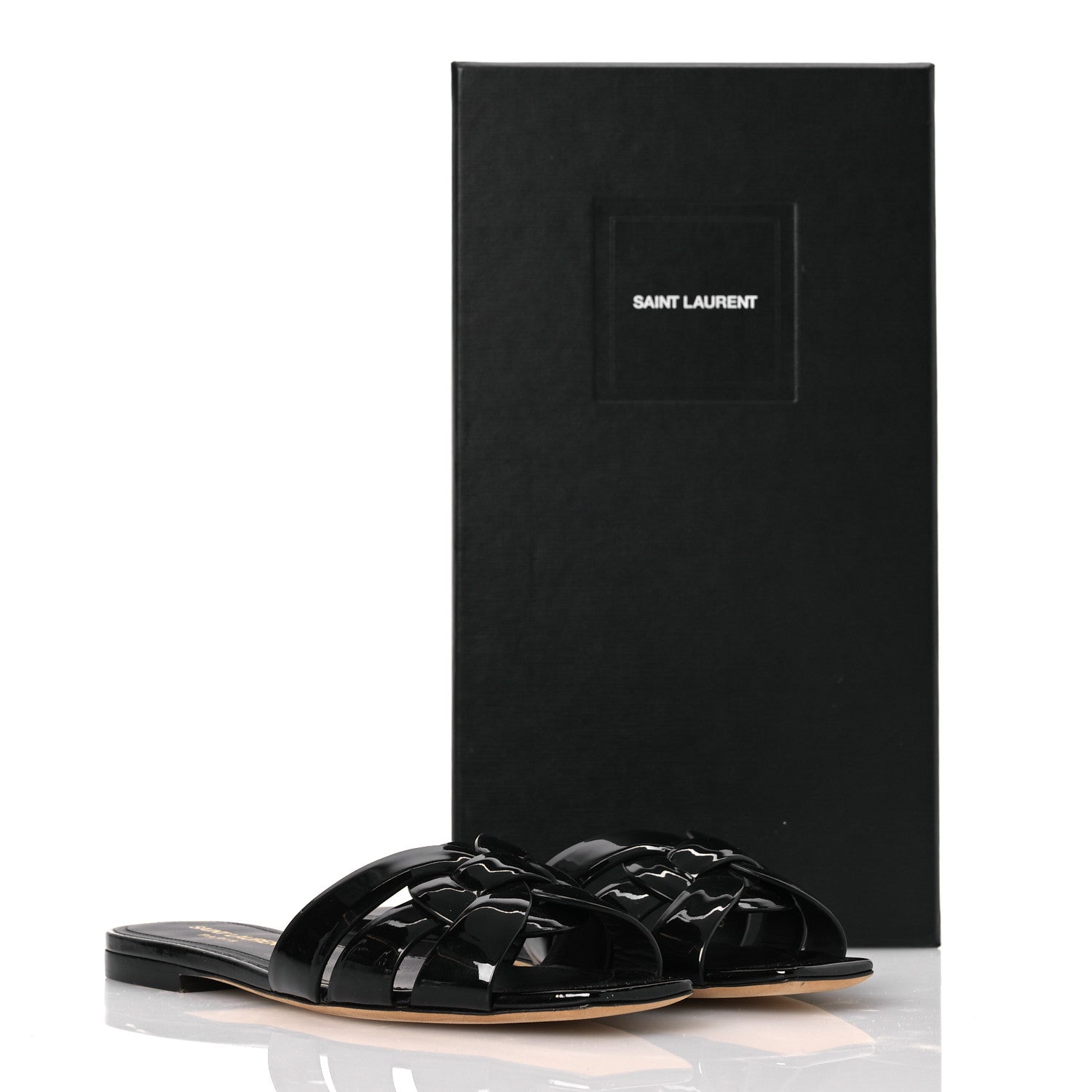 Saint Laurent Vitello Vernice Nu Pied 05 Sandal 36 Black 13 of 13