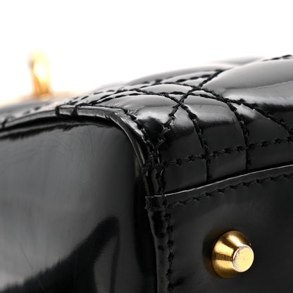 Christian Dior Patent Cannage Medium Lady Dior Black 12 of 15