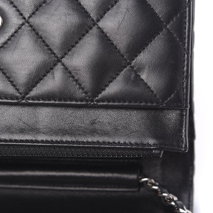 Chanel Lambskin Quilted Wallet On Chain WOC Black 11 of 16