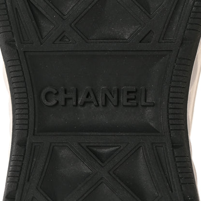 Chanel Velvet Calfskin Mixed Fibers CC Sneakers 36 Ivory Black 6 of 10