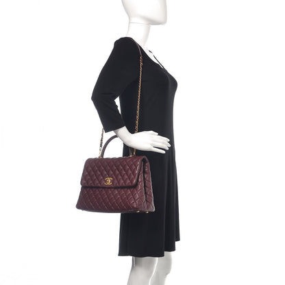 Chanel Caviar Lizard Quilted Medium Coco Handle Flap Burgundy 2 of 9