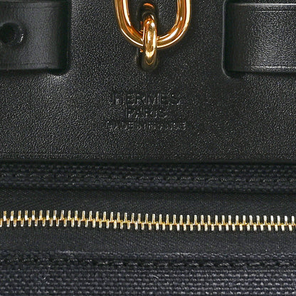 Hermes Military Toile Vache Hunter Herbag Zip Retourne 31 PM Black 7 of 11