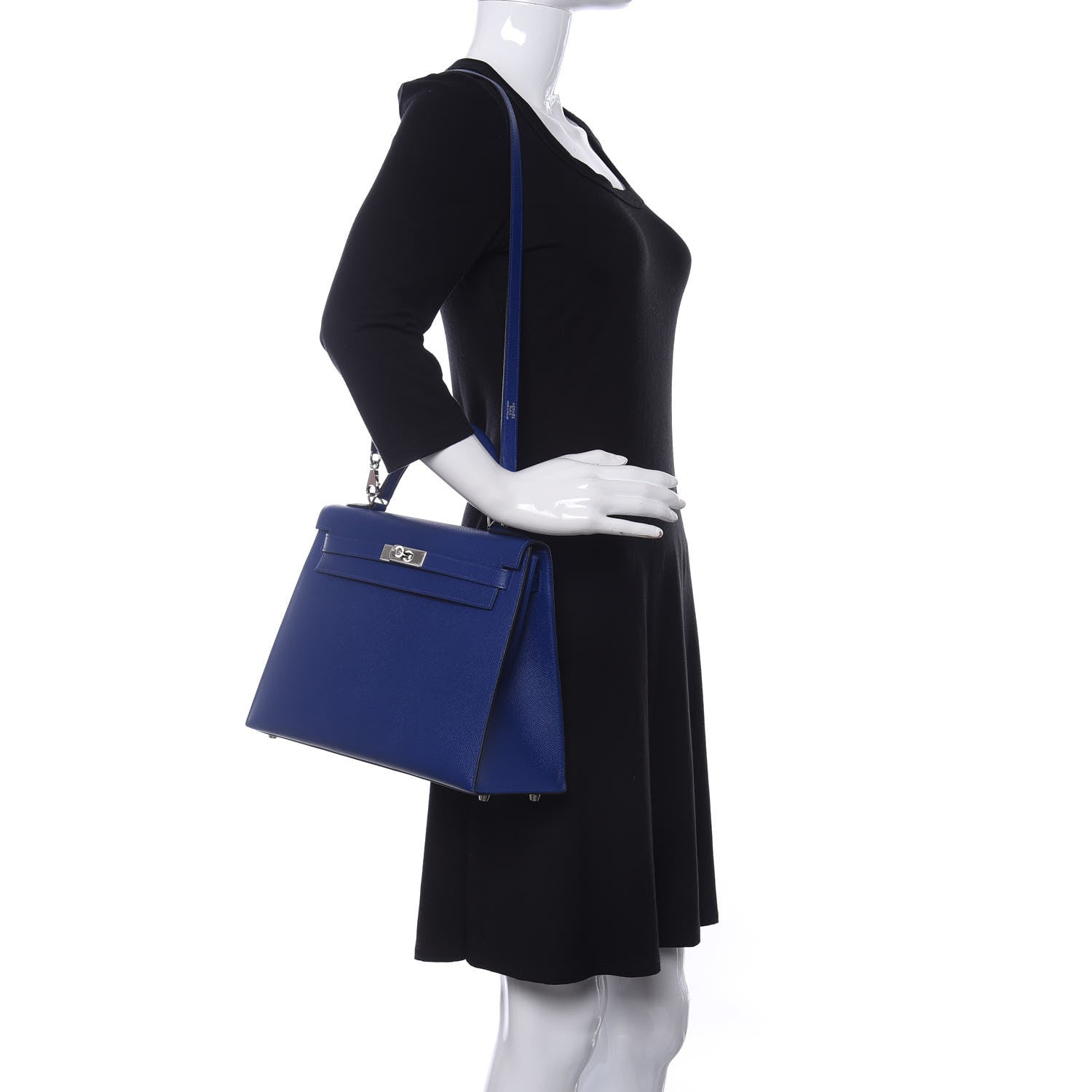 Hermes Epsom Kelly Sellier 32 Bleu Electrique 2 of 12