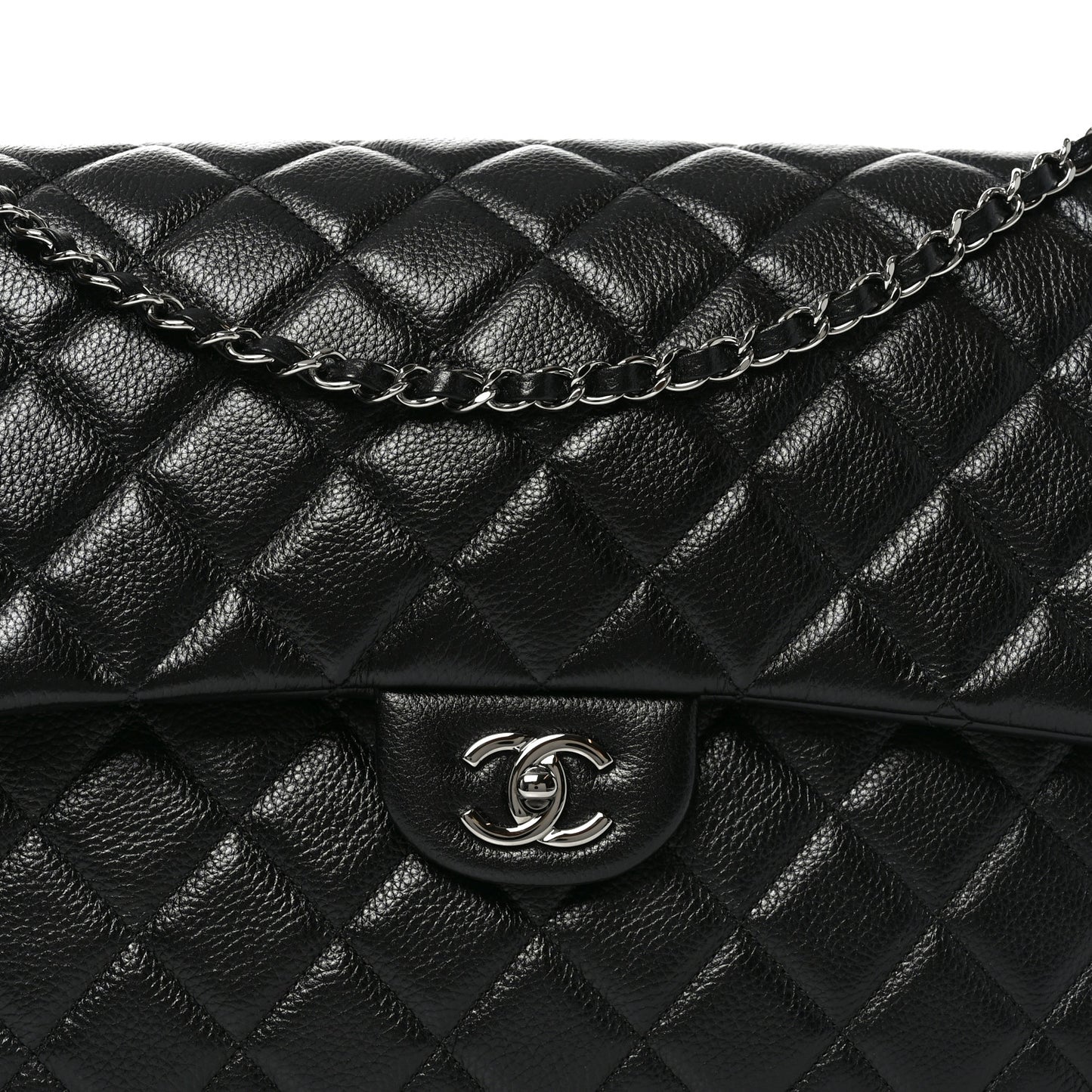 Caviar Quilted Small XXL Travel Flap Bag Black