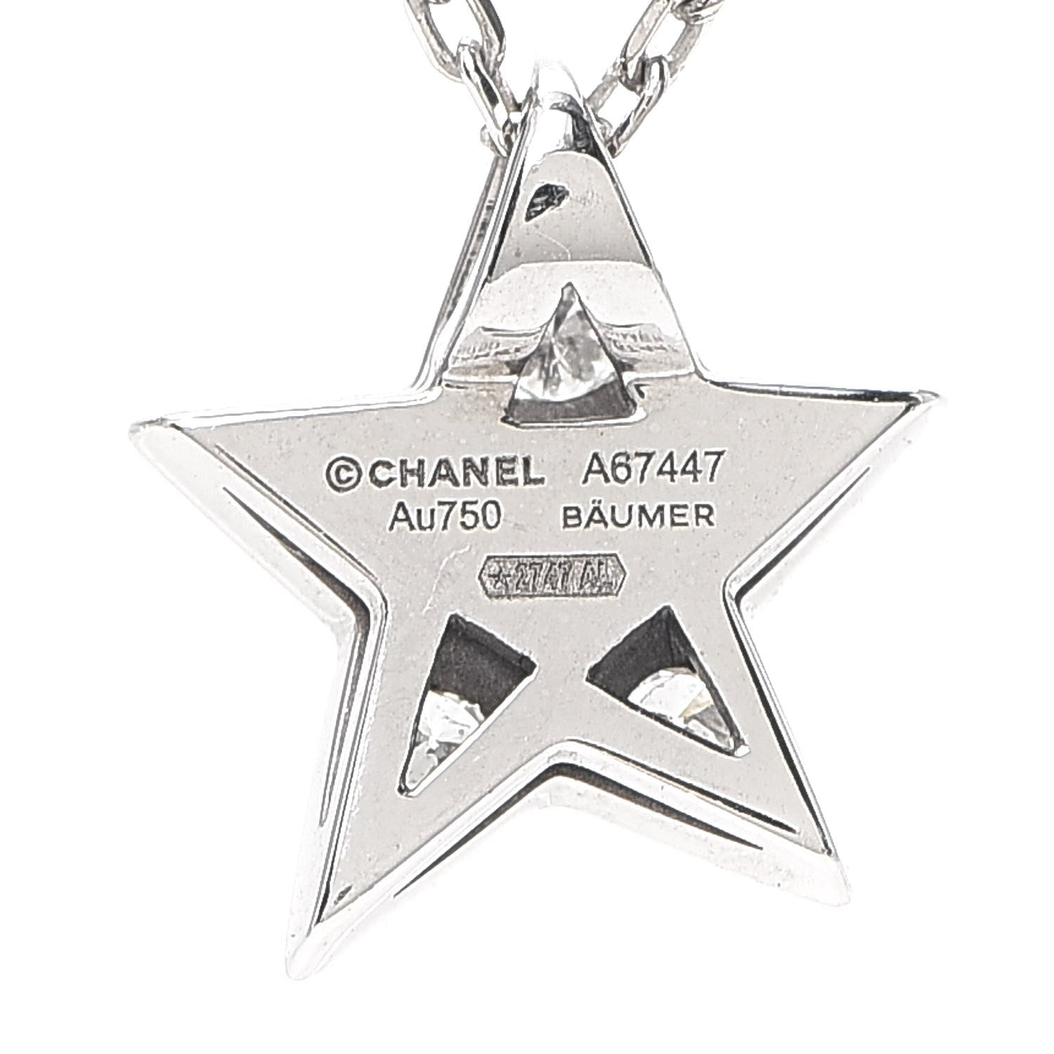 Chanel 18K White Gold Diamond Small Comete Geode Pendant Necklace 5 of 5