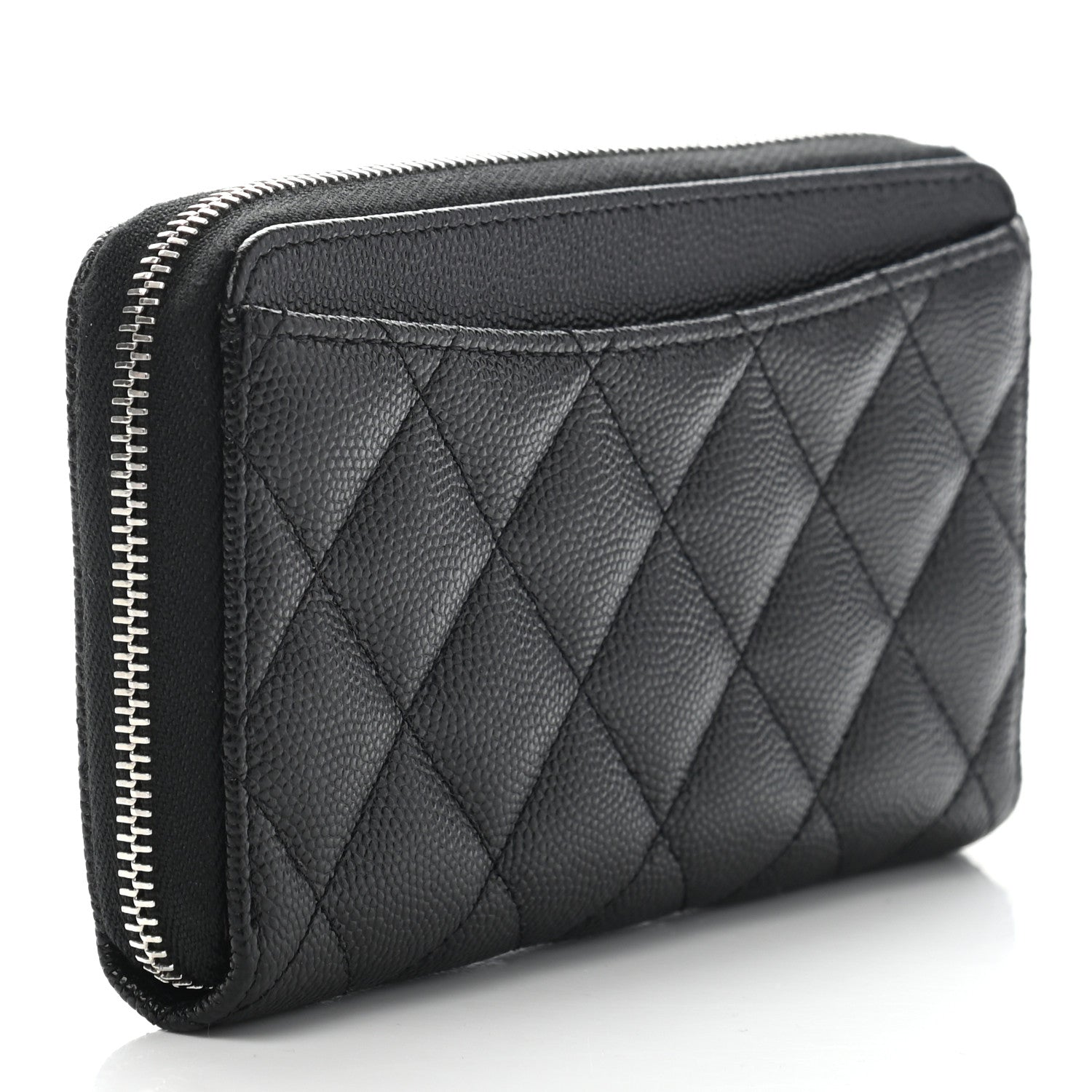 Chanel Caviar Quilted Medium Zip Around Wallet Black 3 of 8