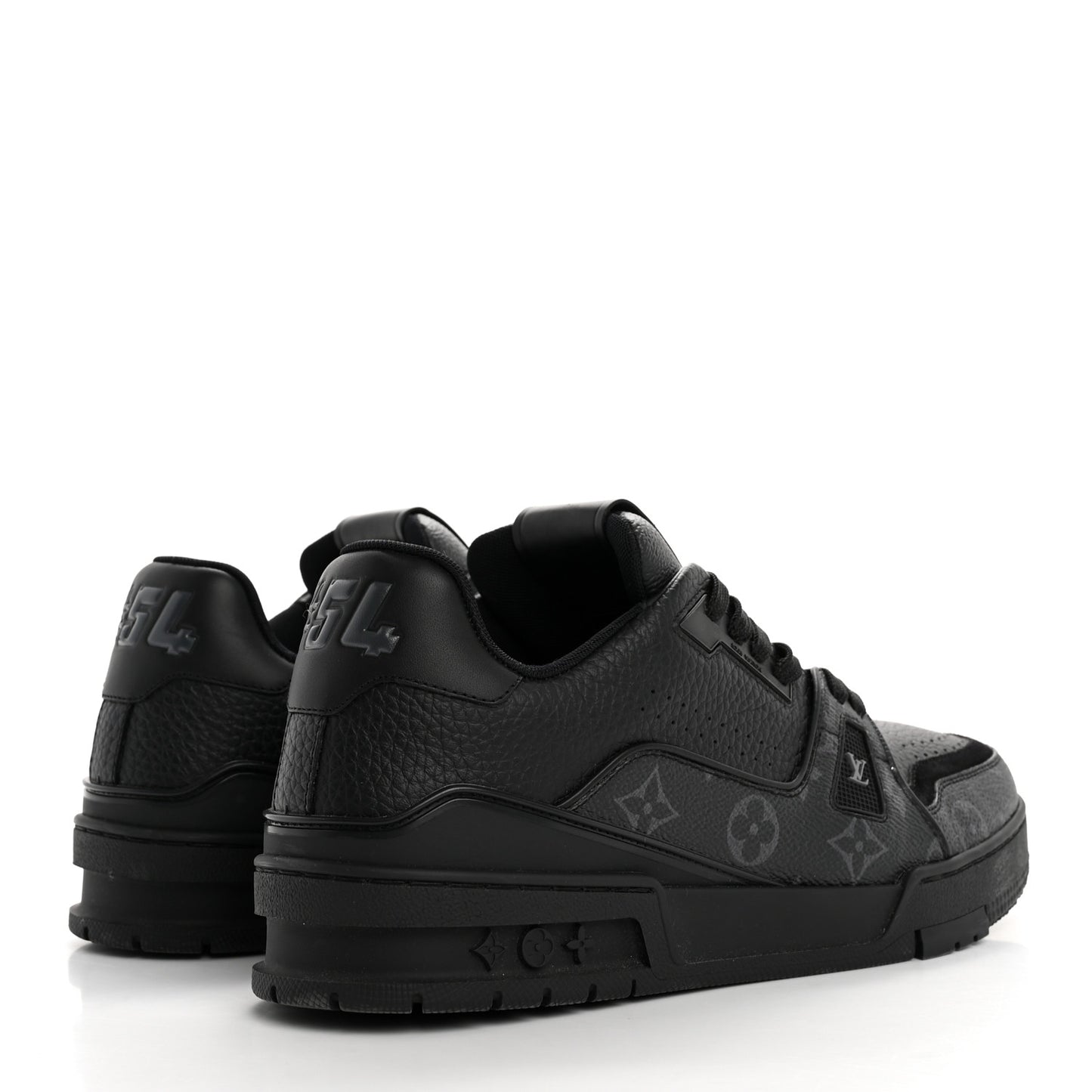 Calfskin Monogram Eclipse Mens LV Trainer Sneakers 8 Black