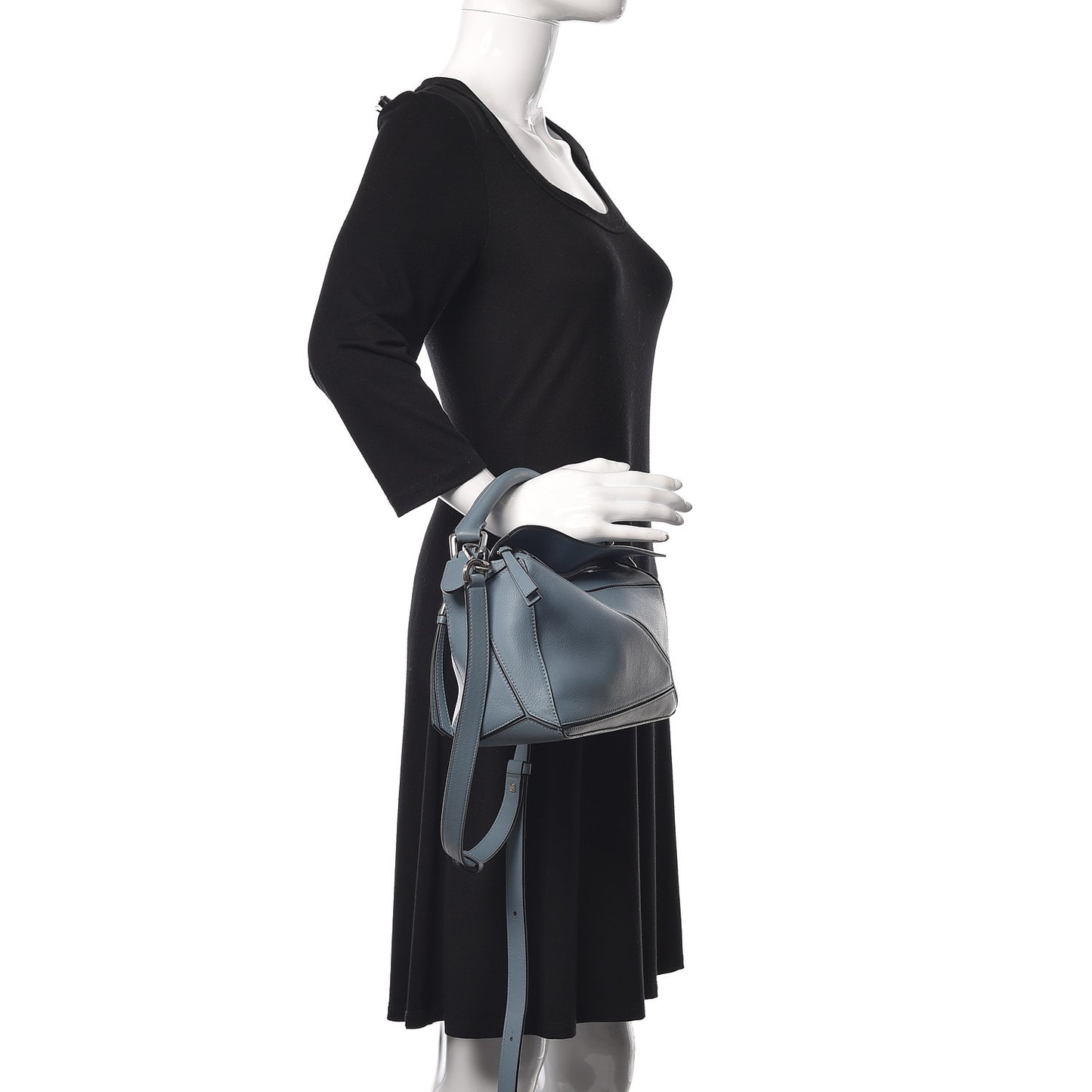 Calfskin Small Puzzle Bag Stone Blue