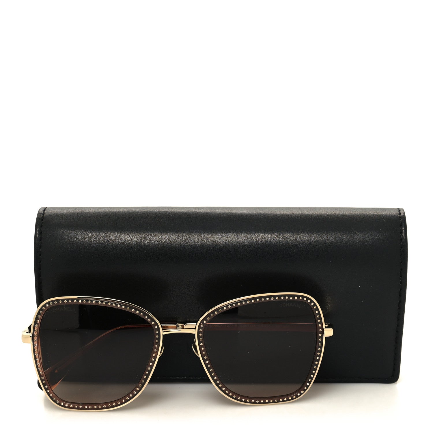 Chanel Square Frame Sequin Sunglasses 4277-B Gold Brown 7 of 7