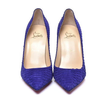 Christian Louboutin Watersnake Nubuck Decollete 554 100 Pumps 38 Purple Pop 2 of 10