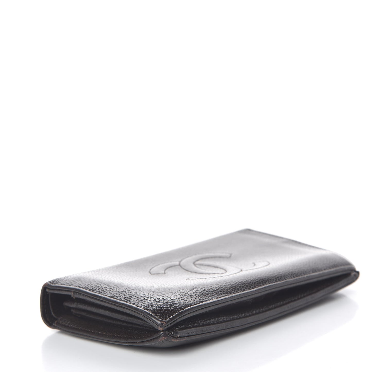 Caviar Timeless CC Yen Wallet Dark Brown