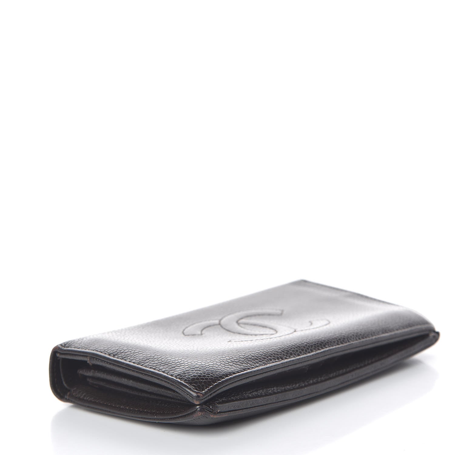 Chanel Caviar Timeless CC Yen Wallet Dark Brown 5 of 11