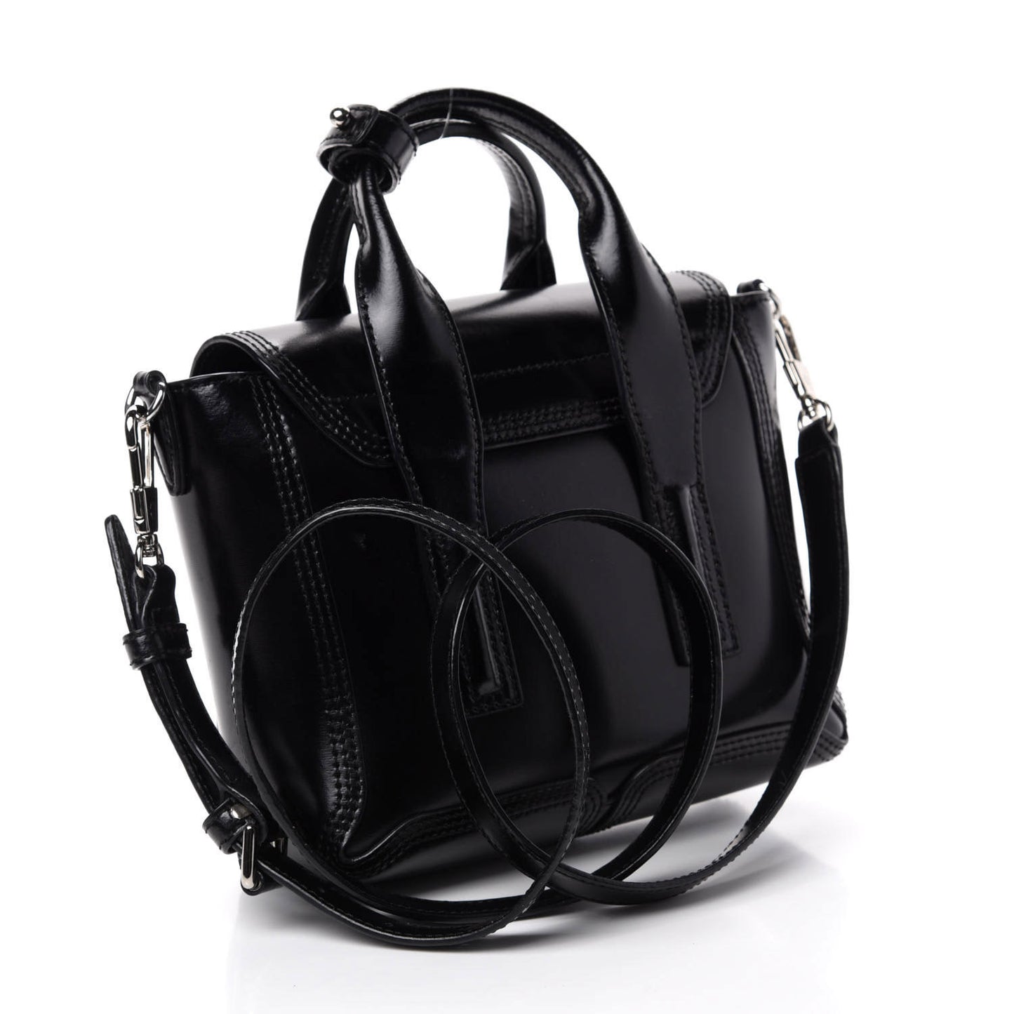 3.1 Smooth Calfskin Stingray Pashli Small Satchel Black