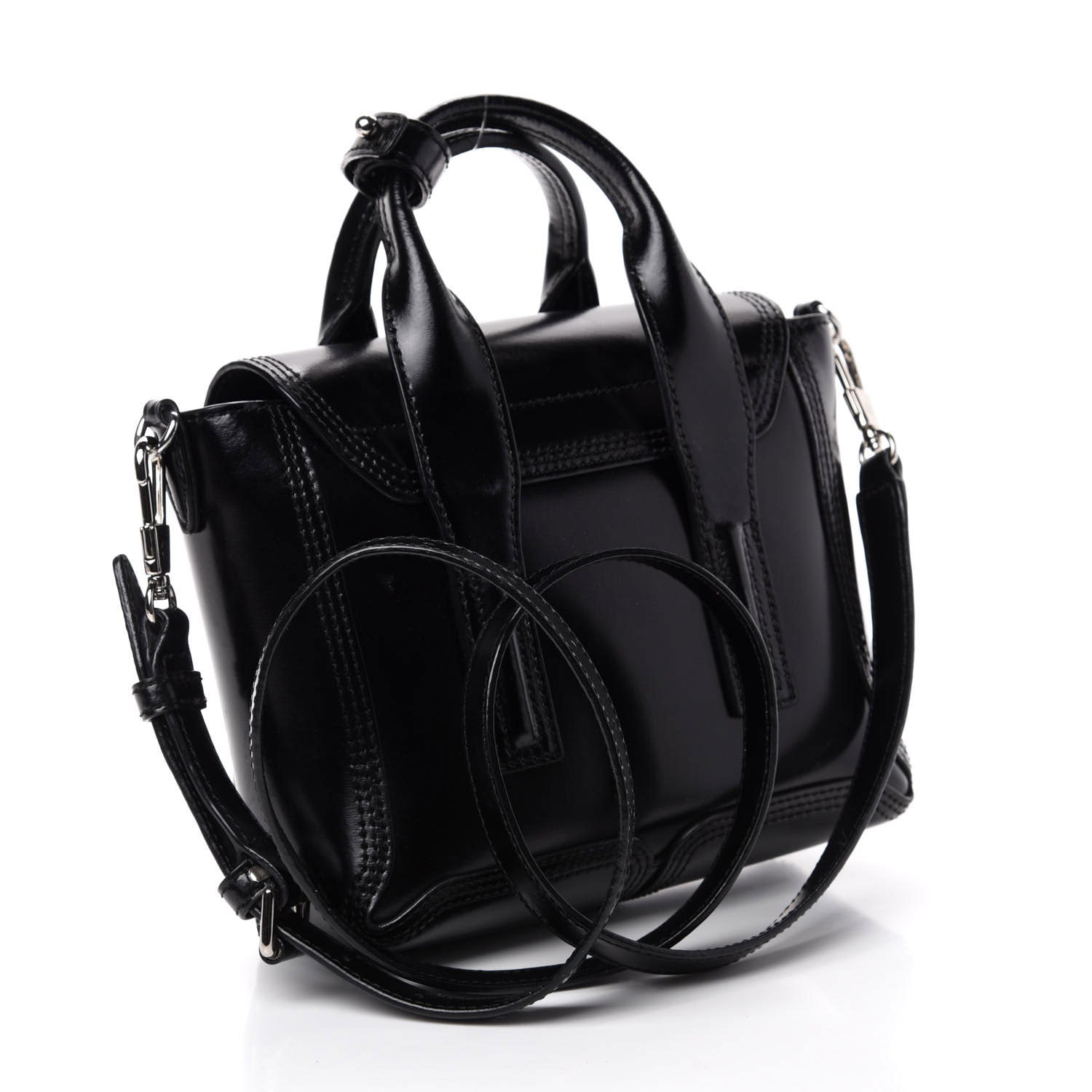 3.1 Phillip Lim 3.1 Smooth Calfskin Stingray Pashli Small Satchel Black 3 of 10