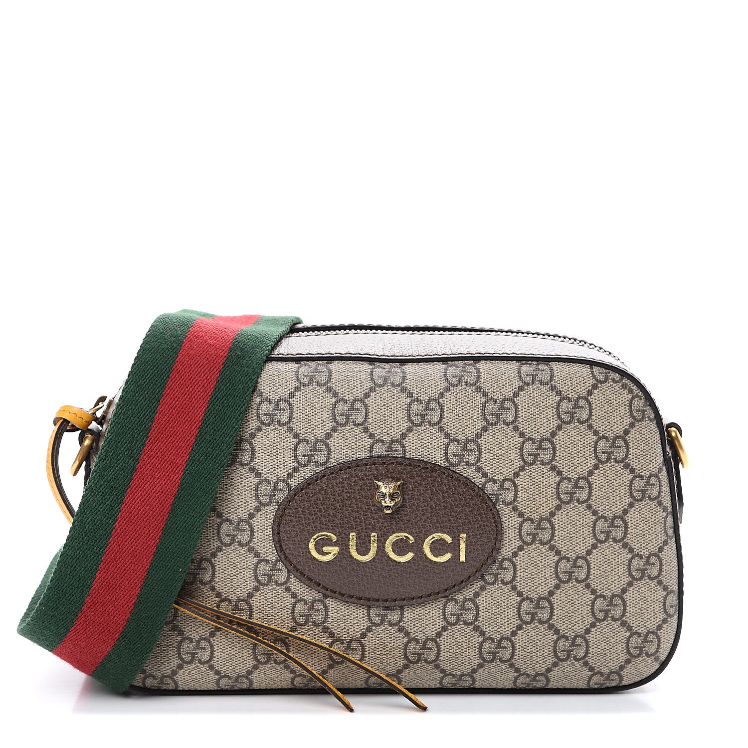 Gucci GG Supreme Monogram Web Neo Vintage Shoulder Bag Beige New Acero Crop 1 of 13