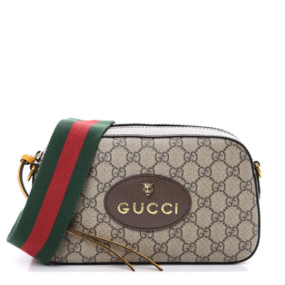 Gucci GG Supreme Monogram Web Neo Vintage Shoulder Bag Beige New Acero Crop 1 of 13