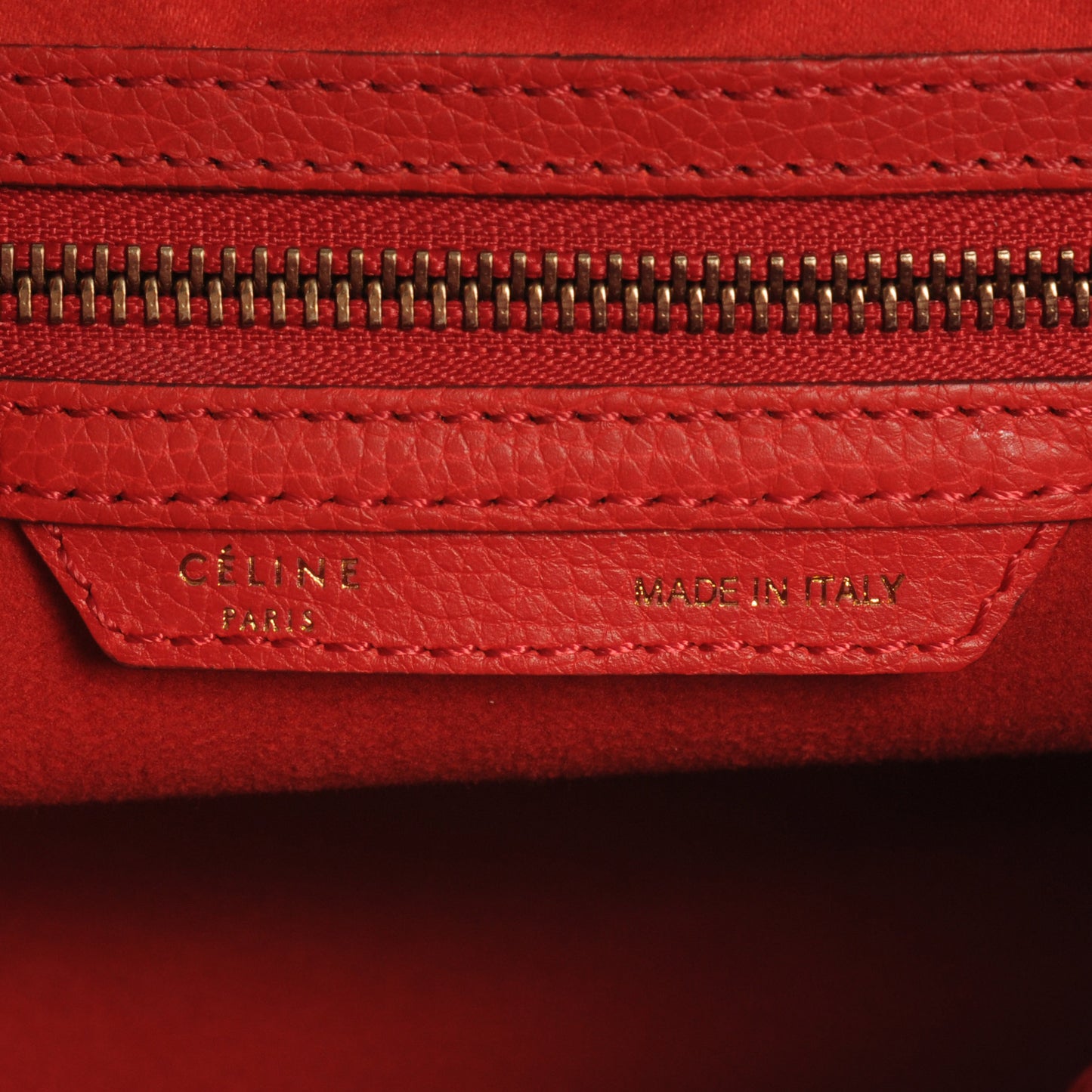 Drummed Leather Micro Luggage Coquelicot