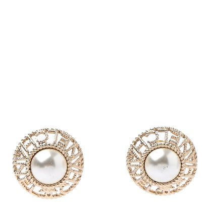Chanel Pearl CC Round Rope Logo Earrings Gold 1 of 5