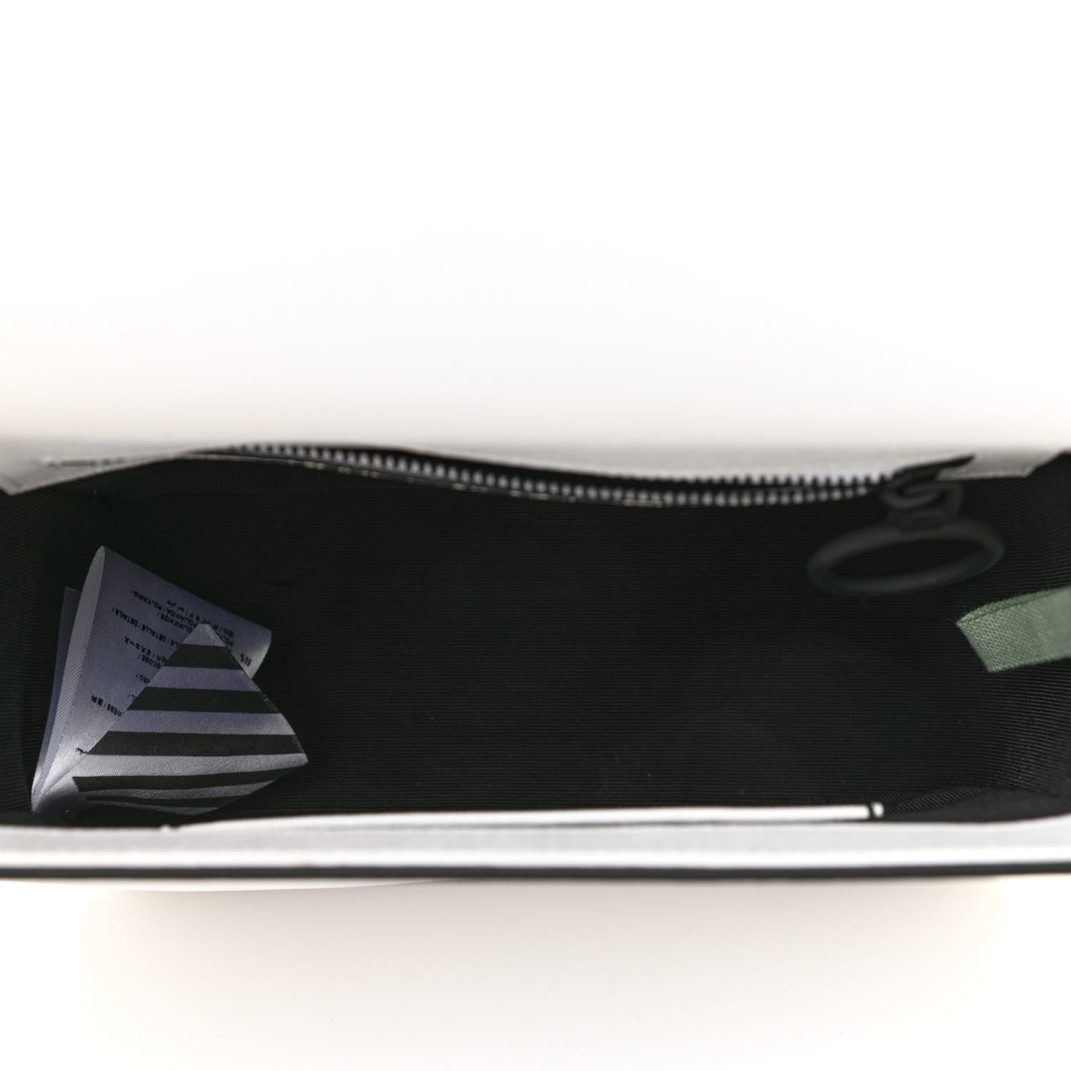 Off-White Saffiano Striped Diag Binder Flap Bag White Black 5 of 11
