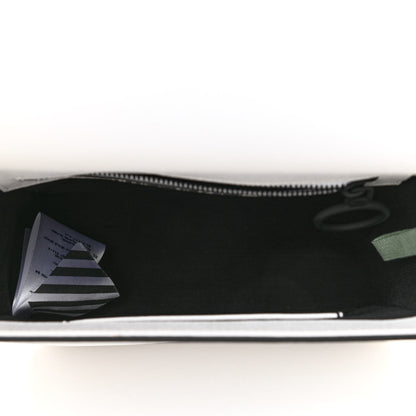 Off-White Saffiano Striped Diag Binder Flap Bag White Black 5 of 11