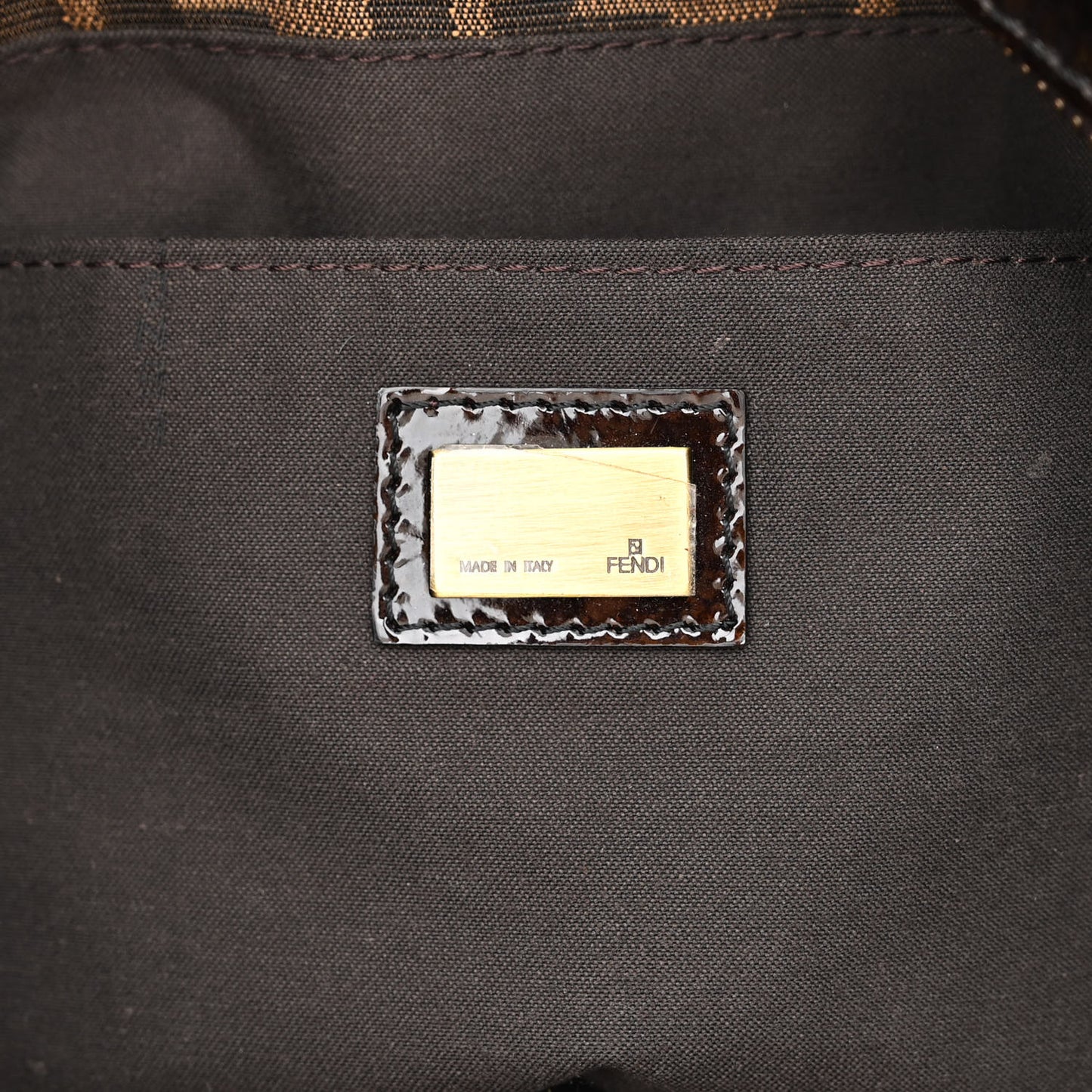 Zucca Patent Small Chef Shopping Tote Tobacco Moro