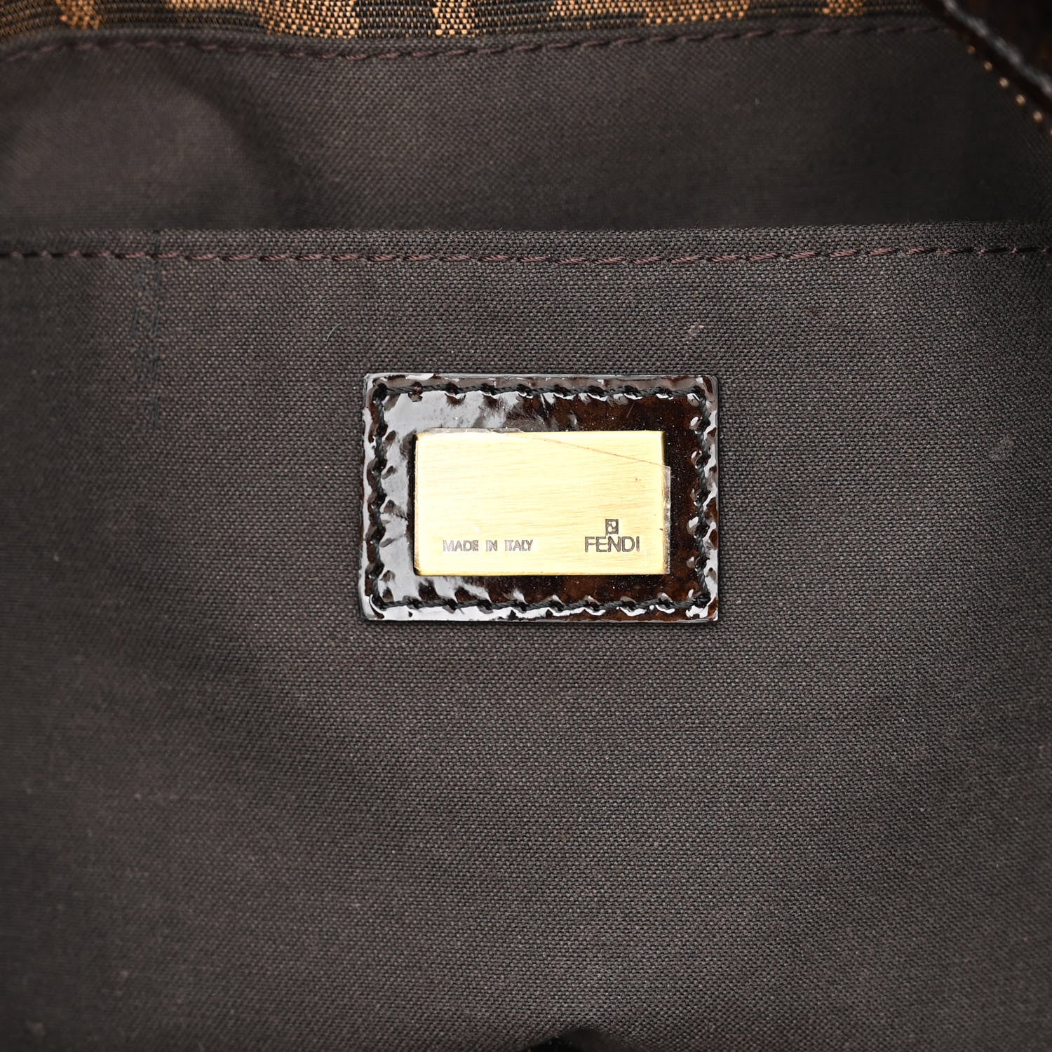 Fendi Zucca Patent Small Chef Shopping Tote Tobacco Moro 6 of 11