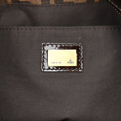 Fendi Zucca Patent Small Chef Shopping Tote Tobacco Moro 6 of 11