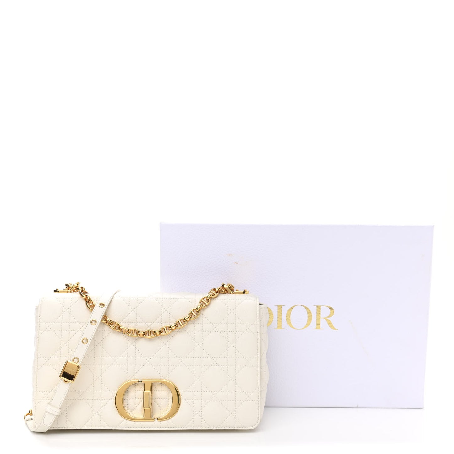 Lambskin Cannage Large Caro Bag Ivory