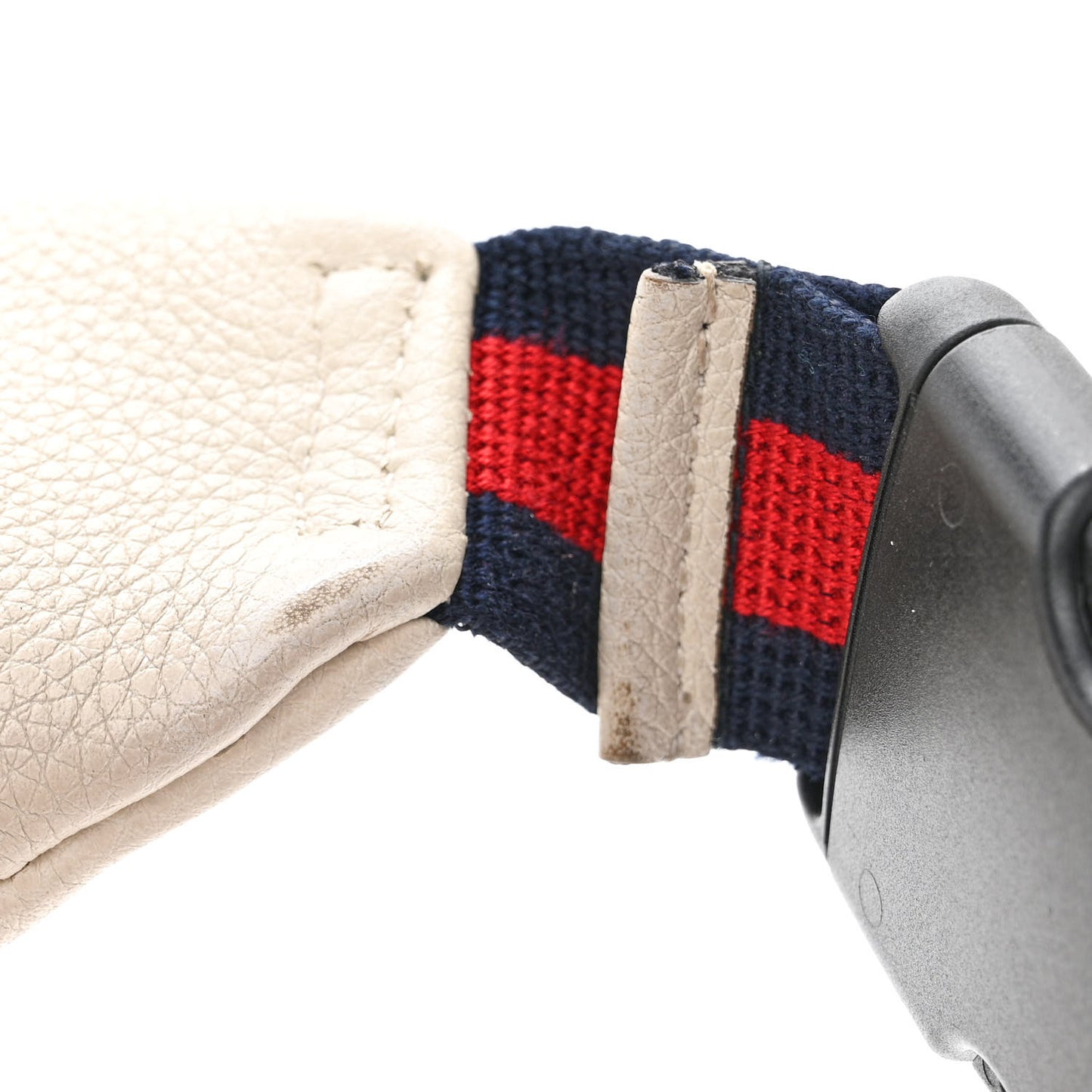 Grained Calfskin Logo Belt Bag White