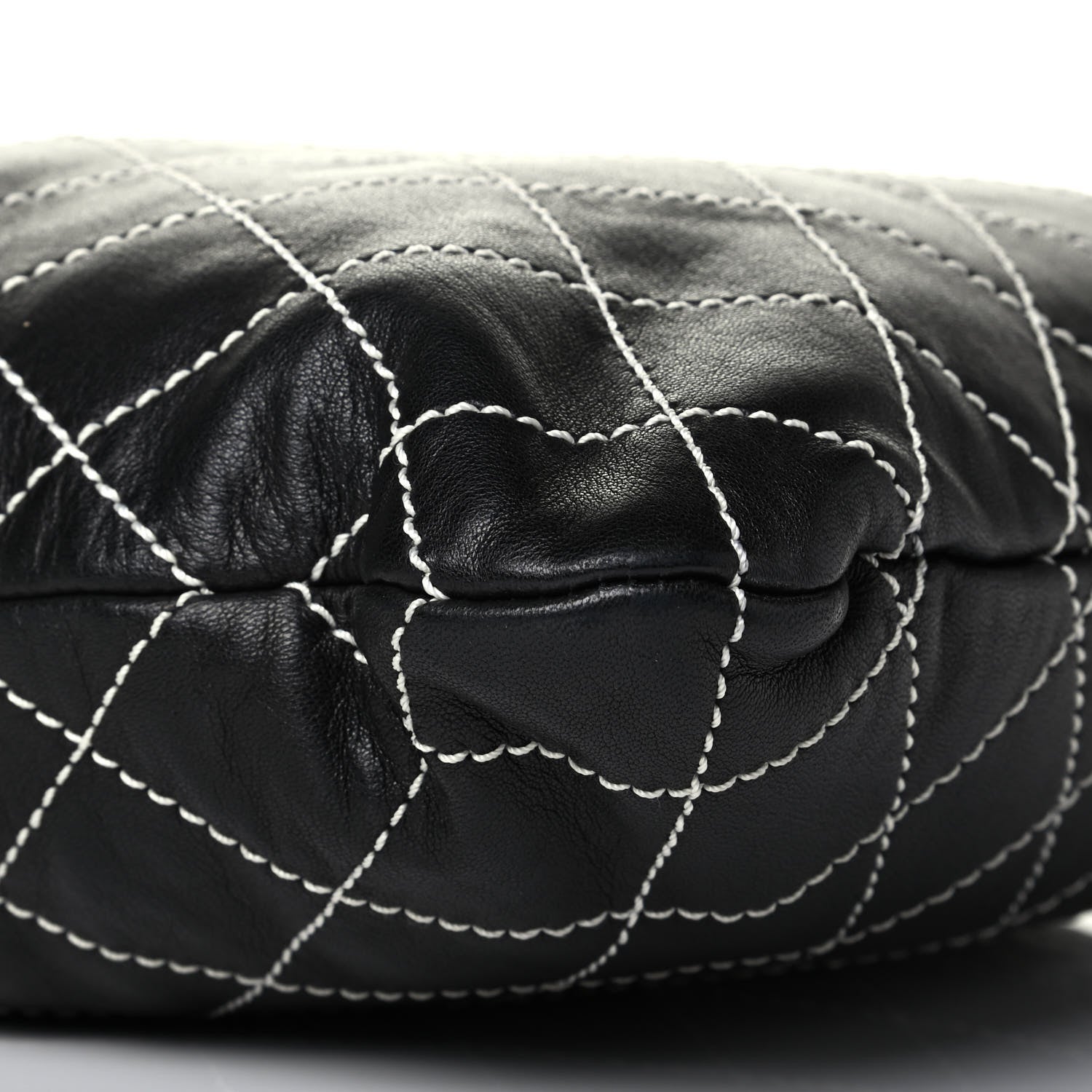 Chanel Lambskin Contrast Stitch Shoulder Bag Black 7 of 7