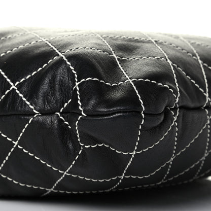Chanel Lambskin Contrast Stitch Shoulder Bag Black 7 of 7