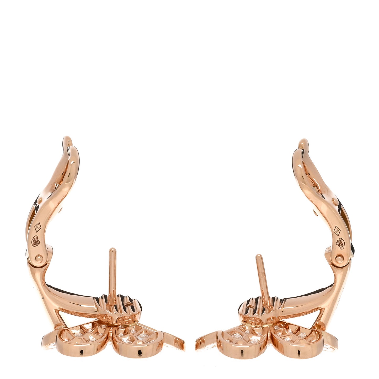 18K Rose Gold Diamond Small Frivole Pave Earrings