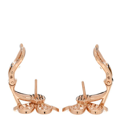 Van Cleef & Arpels 18K Rose Gold Diamond Small Frivole Pave Earrings 3 of 5