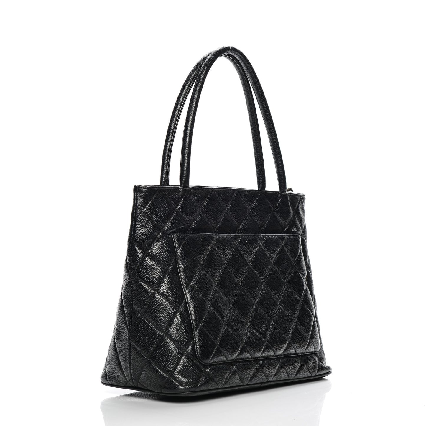 Caviar Quilted Medallion Tote Black