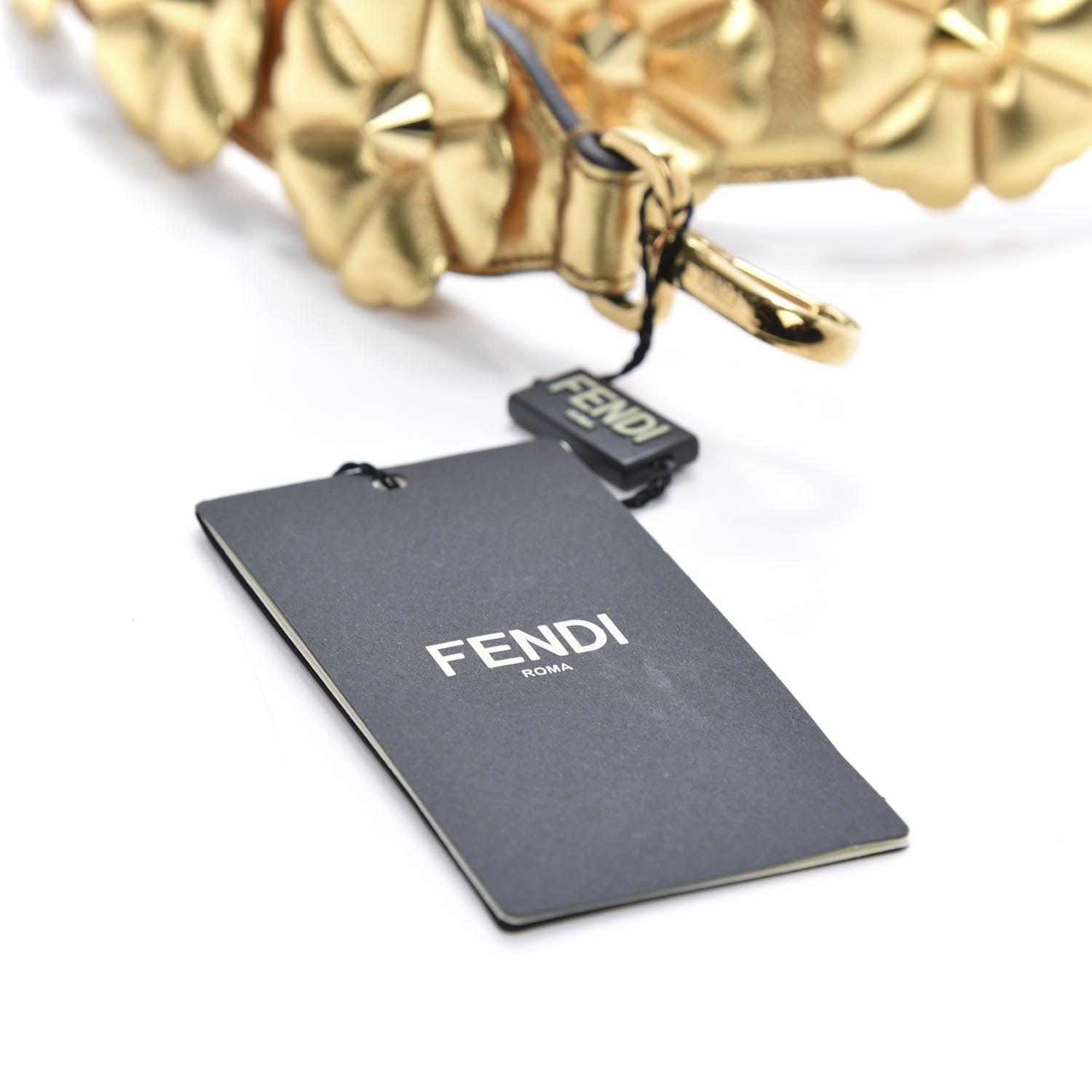 Fendi Vitello Catalan Mirror Flowerland Studded Strap You Gold 5 of 5